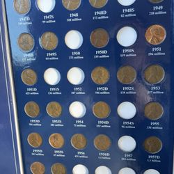 Lot Of 52 Wheat Pennies Coins With Album Included 😎