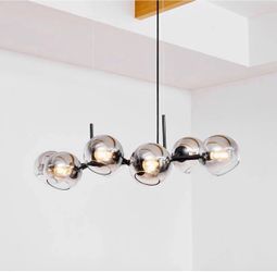 Staggered Glass 8-Light Chandelier – NEW IN BOX