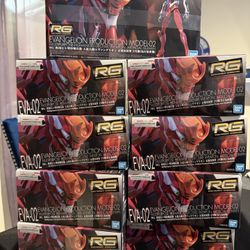 New Bandai 1/144 scale Real Grade (RG) model kit of the Evangelion Model-02 from Neon Genesis Evangelion