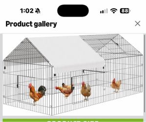 New in box Metal Chicken Coop 83"x38" Chicken Run Pen with Cover Waterproof Cover, Portable Poultry Cage, Chicken Tractor for Chickens, Ducks, Rabbits