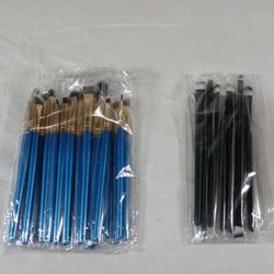 New/ Lot Assorted Blue & Black Women Beauty Makeup Brushes *Cosmetic Bundle*