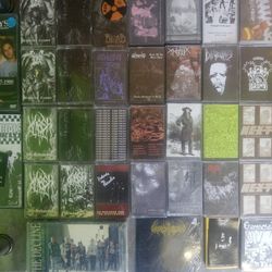 COLLECTION OF BLACK METAL - DEATH METAL - GRINDCORE - EXPERIMENTAL DARK SYNTH Cassette Tapes, CDs, DVDs, & VHS