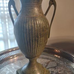 Verdigris Neoclassical Style Metal Vase
