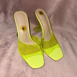 Lime Green Heels Size 8 W