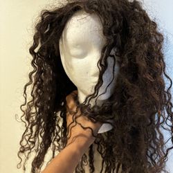 curly human hair wig long over 20 inch hair piece extensions