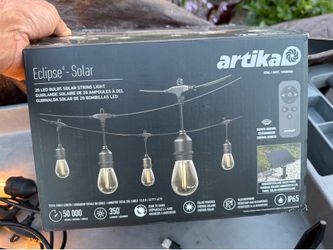 artika Eclipse Solar 20 LED Bulb String Light with Remote