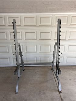Squat/Bench Rack and Weights