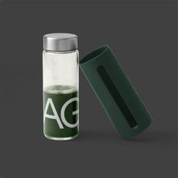AG1 Glass Shaker Bottle w Silicone Sleeve (NEW-SEALED)(16oz/500mL)