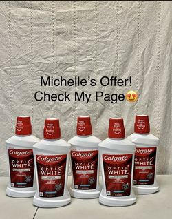 Colgate Optic Whute Mouthwash 16.9 Oz Icy Fresh Mint Set