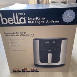 Bella pro smart crisp 8QT digital air fryer-stainless Steel, Large Capacity