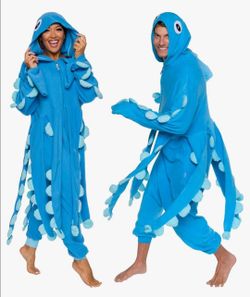 Sea Creatures Onesie Lobster, Clown Fish, Hammerhead Shark, Octopus, Squid - Plush Adult Animal Costume Jumpsuit