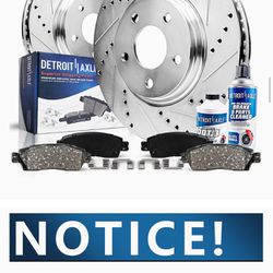Detroit Axle - Front Brake Kit for Dodge Challenger Charger Magnum 300 Drilled & Slotted Disc Brake Rotors Replacement Ceramic Brakes Pads: 13.58" inc