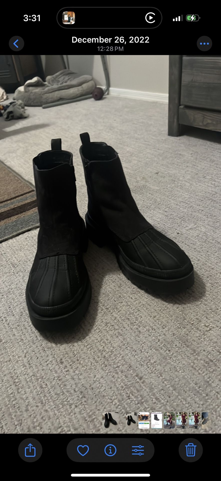 Black Chunky Boots Size 10