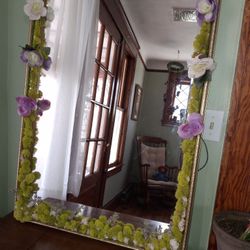 Light Up Floral Moss Mirror 