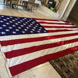 Huge American US flag banner approx 10 X 20 feet military garrison size Cotton (contact info removed) celebration 