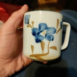 Vintage Chikiang Mug Blue Flowers 