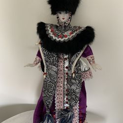 Elegant Porcelain Collectible Doll – Intricate Traditional Dress – Excellent Condition