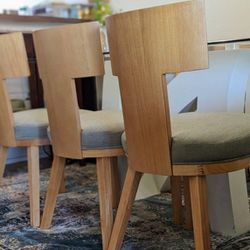 6 Moderen Accent Dining Chairs   Dinner  Chairs Natural Wood Style