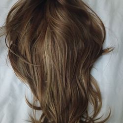 100% Human Hair Brownish Blondish Wig 