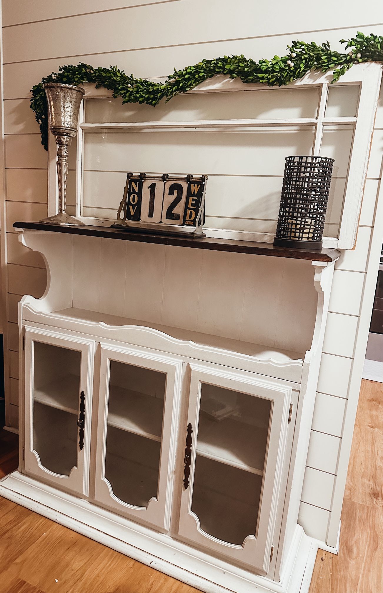 Hutch, Entry Table, Storage, Cabinet With Glass Window