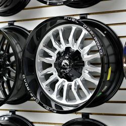 20" Fuel Arc Silver Brushed With Black Lip Wheels For Sale Fits Ford F-150 CHEVY GMC TACOMA TUNDRA