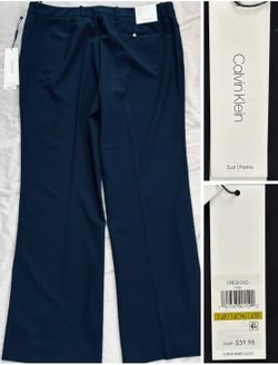 NWT Calvin Klein Modern Fit Petite navy blue dress pants - size 14 P