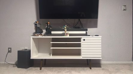 White Mid-Century Modern TV Stand