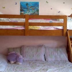 Twin Over Full Bunk Bed And Mattresses 