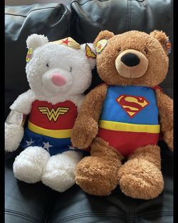 Wonder Woman and Superman teddy bears