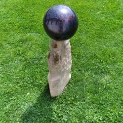 Bowlers  Gazing Ball Yard Garden Ball Globe Orb Real Stone & Bowling Ball