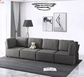 Mixoy Convertible Modular Sleeper Couch with Ottoman Sofa
