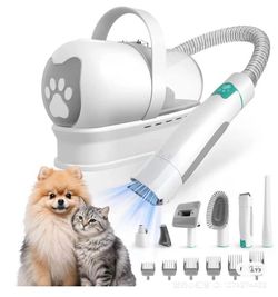 Dog Grooming Kit, Pet Grooming Vacuum with Pet Clipper Nail Grinder, Dog Hair Vacuum with 6 Pet Grooming Tools for Dogs Cats Shedding Grooming