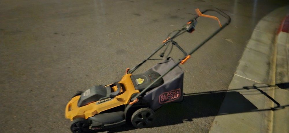 Electric lawn mower.