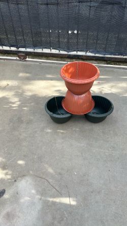 Maseteros d plástico roja y verdes con. Arena para colgar