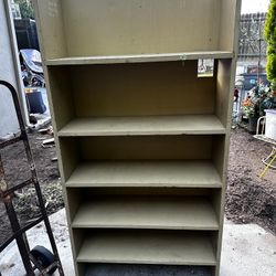 Vintage Wood Shelf In Yellow Color - Very Sturdy 