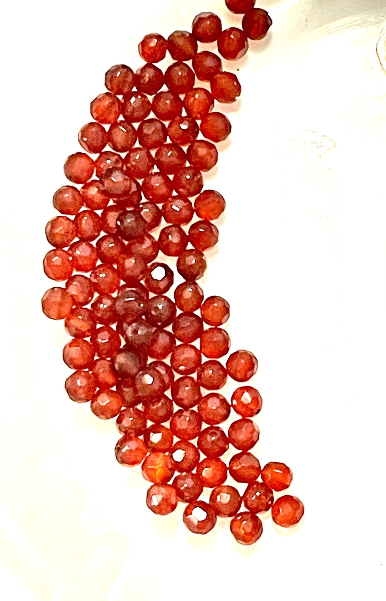 4mm Faceted Carnelian Beads