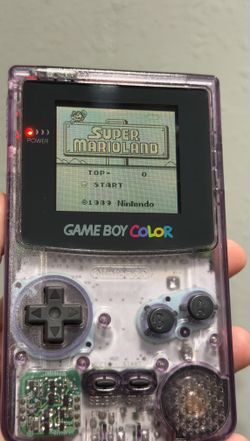 Gameboy Color Atomic Purple with Super Mario Land