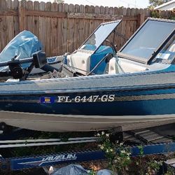 1993 javelin bass boat  with matching lowboy trailer