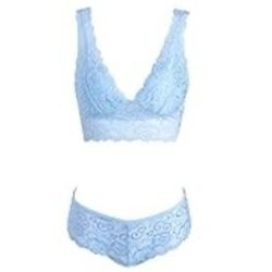 (2) PC Sexy Bralette & Thong Lingerie Set, Powder Blue, SZ: XS ~ NWT