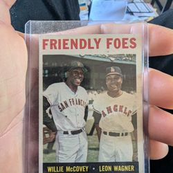 Topps Baseball Card Willie Mccovey/ Leon Wagner