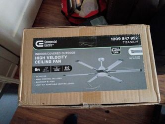Ceiling fan titanium and aluminum 6 ft span
