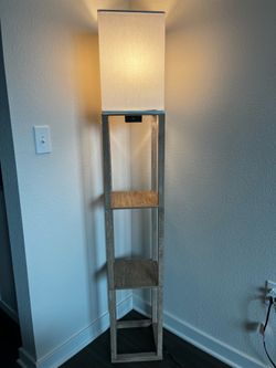 Threshold Light Brown Lamp with USB port