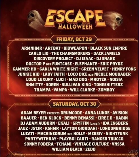 (2) Friday Portion Escape GA Ticket. $110 Each