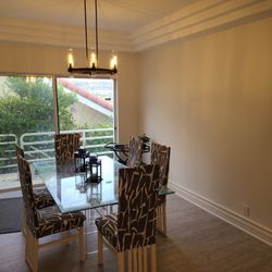 6 Modern White Laquer Chairs