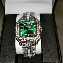 Green Dial Moissanite watch