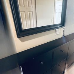 Shoe cabinet and mirror