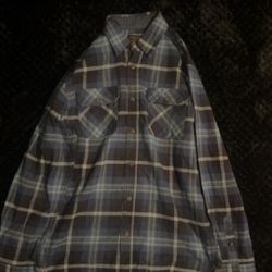 Jachs MFG Heritage Flannel Shirt Mens M Blue Brown Plaid Long Sleeve Casual