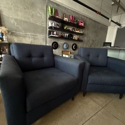 Two 42" Tufted Lounge Chair