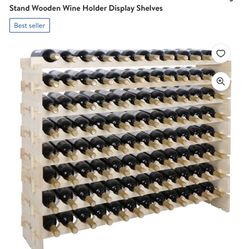 ZENSTYLE Stackable Modular Wine Rack 96 Bottle Wine Storage Stand Wooden Wine Holder Display Shelves