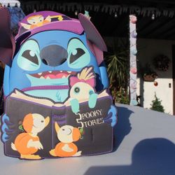Disney Loungefly Stitch Spooky Stories Mini Backpack Halloween Book Bag